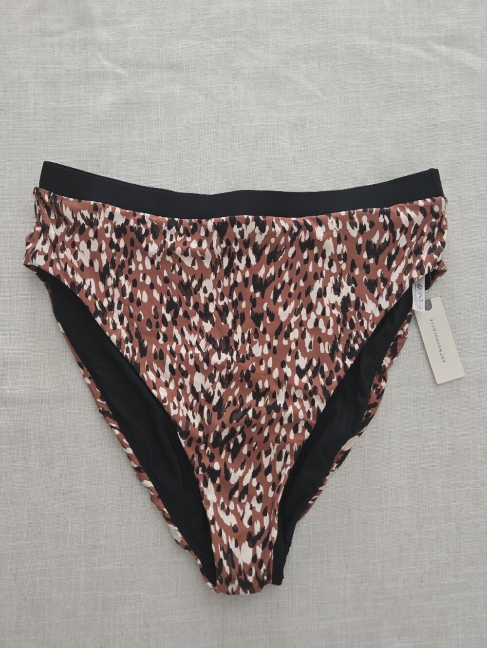 NWT Celandine High-Waist Women's Swim Bottoms in Rust Animal Print